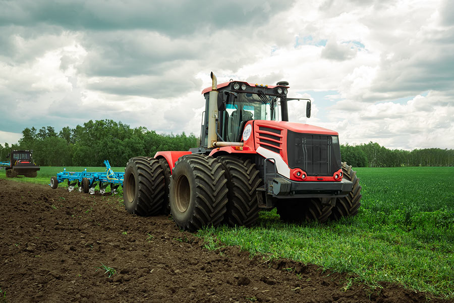 Photo of tractor on farm that uses off-road diesel fuel