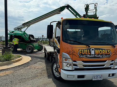 Photo of Fuel Works truck delivering off-road fuel to equipment on site