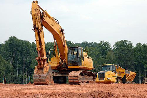 photo of off-road equipment on a construction site