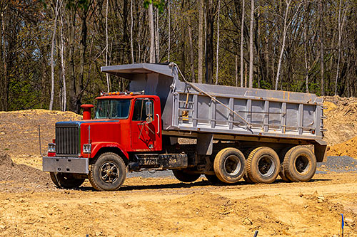 photo of a dump truck that fueled with on-road diesel